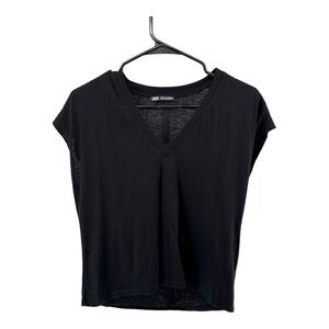Zara | S Small Black V Neck top Sleeveless
